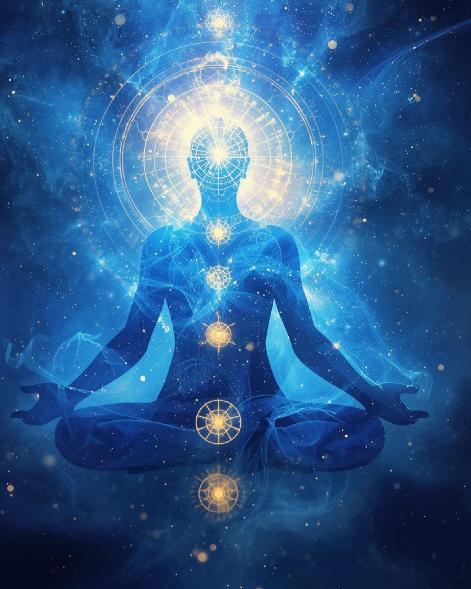 Imagem de energia e espiritualidade em azul